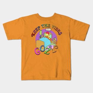 Keep The Vibes Cozy Sleeping Owl Kids T-Shirt